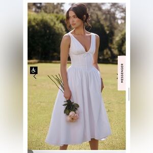 House of CB Elegant White Midi Dress